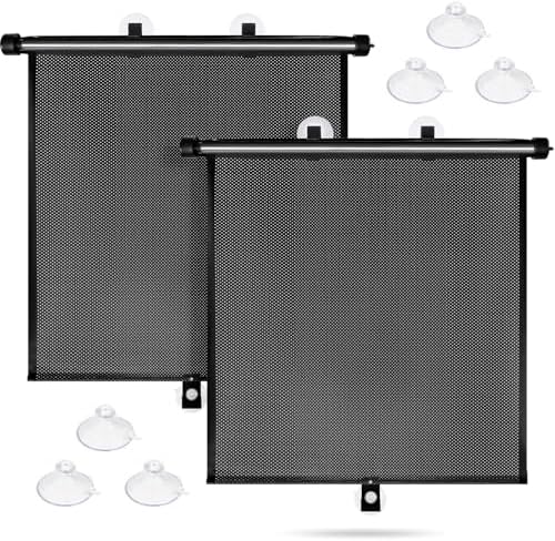 Sfee Car Window Shades for Baby-2 Pack Retractable Side Window Car Sun Shade by Sfee