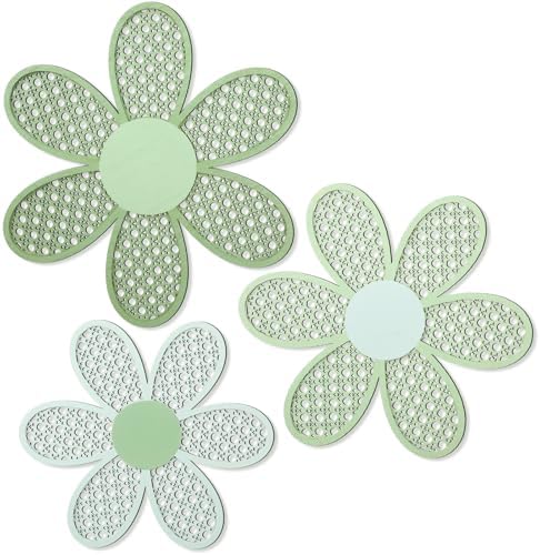 Maitys 3 Pcs Boho Daisy Flower Wall Decor Nursery Art, Gradient Sage Green by Maitys