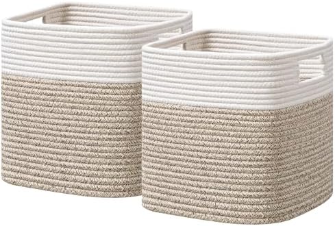UBBCARE Storage Cubes 11 Inch, Cotton Rope Woven Baskets by UBBCARE