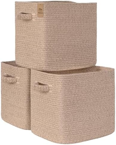 15×13 Inch Storage Cubes, 3 Pack Cube Storage Bins by Degeyoyo