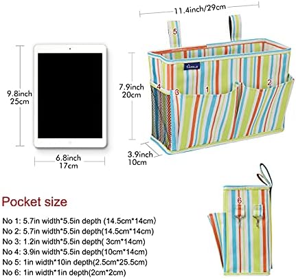 Surblue Bedside Caddy Hanging Bed Organizer Storage Bag Pocket - Image 5