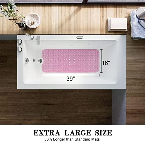Bathtub and Shower Mats, Extra Long Non-Slip Bath Tub Mat 39 x 16 Inch - Image 4