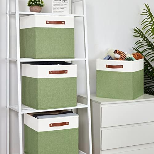 Temary 13 Inch Cube Storage Bin 4 Pack Fabric Storage Cubes Fabric Storage Bin - Image 5