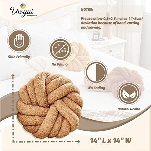 Uvvyui Knot Pillows, 14 Inch Decorative Throw Pillows Round Pillows Cushion - Image 2