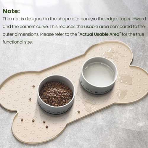 PWTAA Dog Food Mat Anti-Slip Silicone Dog Bowl Mat Thicker Pet Placemat - Image 4