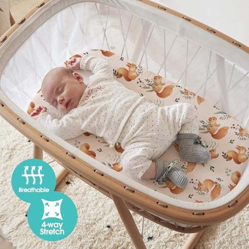 Stretch Fitted Bassinet Sheet Set BROLEX 2 Pack Cradle Sheets - Image 4