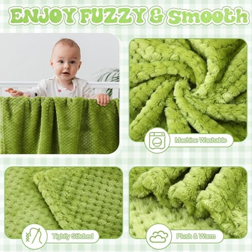 Newwiee 3 Pcs Baby Blankets Fleece Ultra Soft, Classic Color - Image 3