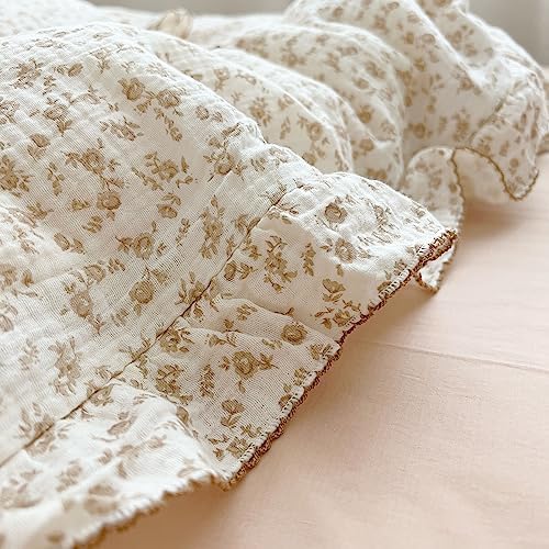 BuLuTu Muslin Cotton Kids Pillowcase Standard, Camellia Flowers - Image 4