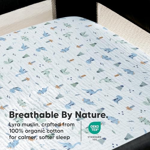 2pk Muslin Mini Crib Sheets for Boys, 38x26 Fitted Sheet - Image 4