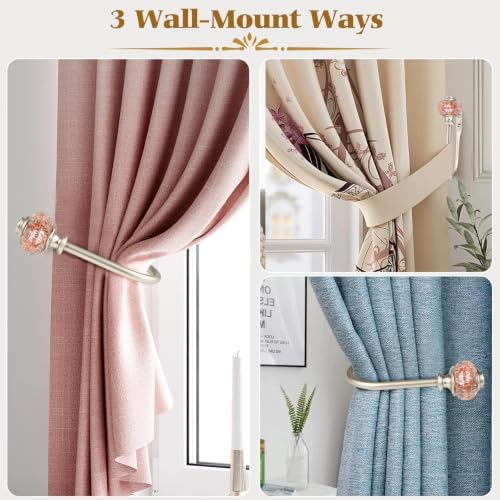 USFOOK Rose Gold Curtain Holdbacks, Decorative Drapery Tiebacks, 1 Pair - Image 3