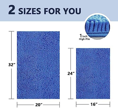 BOANKODU Bathroom Rugs Sets 2 Piece, Extra Soft Chenille Bath Mat Absorbent - Image 2