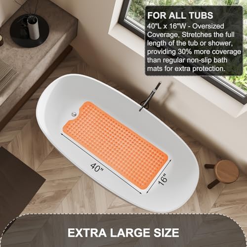 TEESHLY Bath Tub Shower Mat, Non Slip Bathtub Floor Liner Mats - Image 5