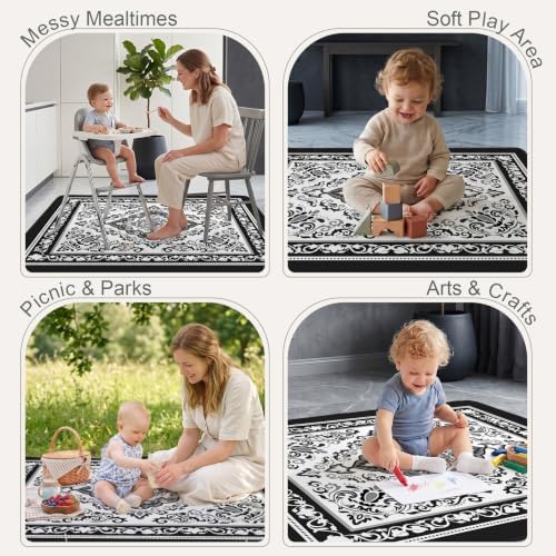 Splat Mat for Under High Chair Waterproof Non Slip Floor Mat for Baby - Image 6