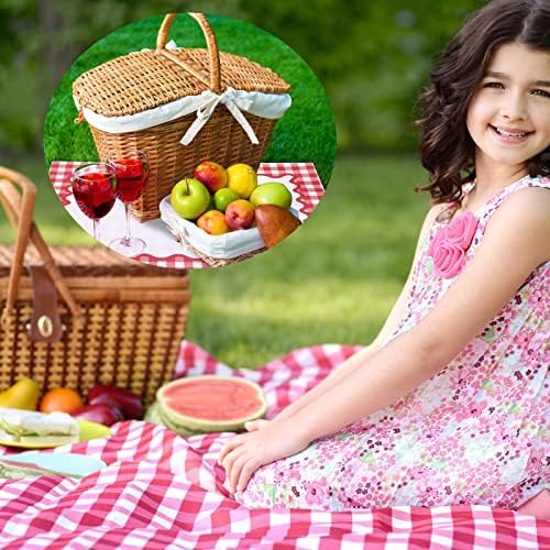 Eaasty 50 Pcs Disposable Red Gingham Paper Placemats Summer Checkered - Image 6
