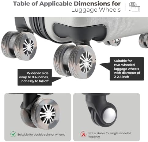 8Pcs Luggage Wheel Covers, Travel Accessories - Image 3