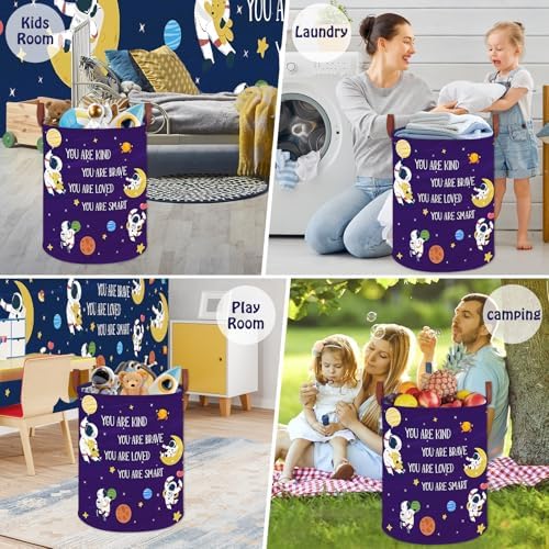 Space Decor for Boys Room Basket -Astronaut Decor Baby Hamper, Planets Stars - Image 5