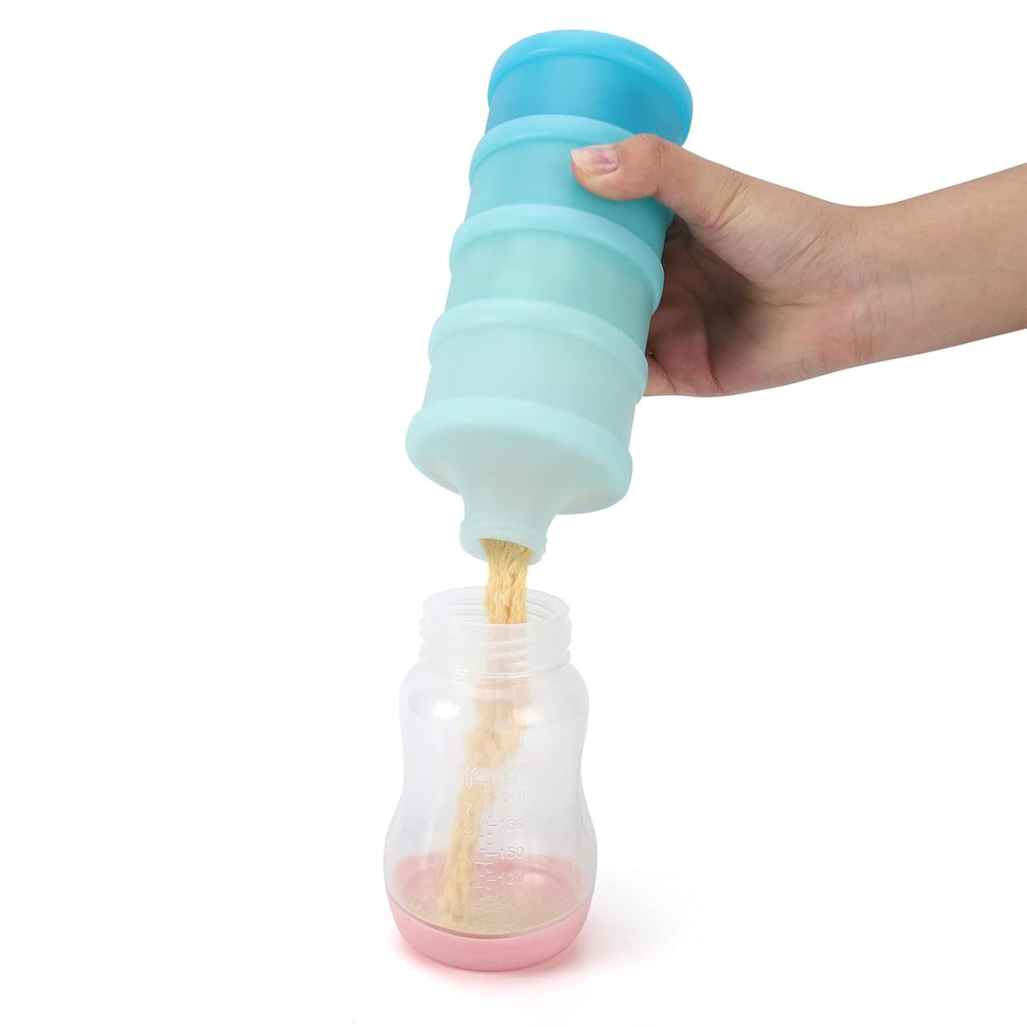Accmor Baby Formula Dispenser On The Go, Stackable Formula Dispenser for Travel Formula Container to Go, Non-Spill Milk Powder Baby Kids Snack Storage Container, BPA Free, 2 Packs