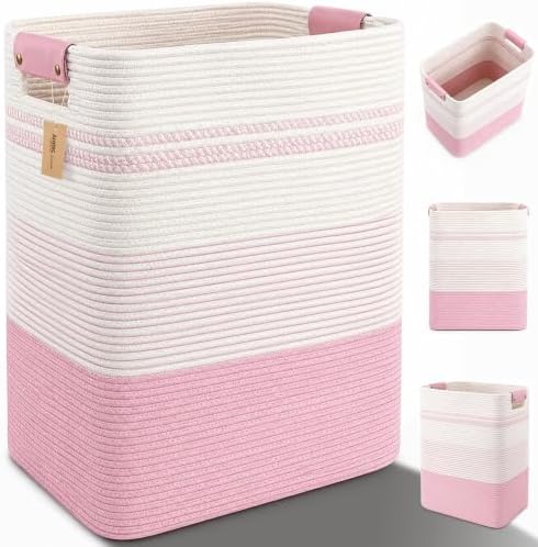 Laundry Hamper, Cotton Rope Laundry Basket by ARATECHOME