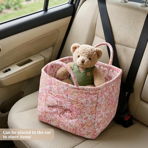 Floral Fabric Storage Basket Car Interior Storage Basket Underwear Sundries - Image 3