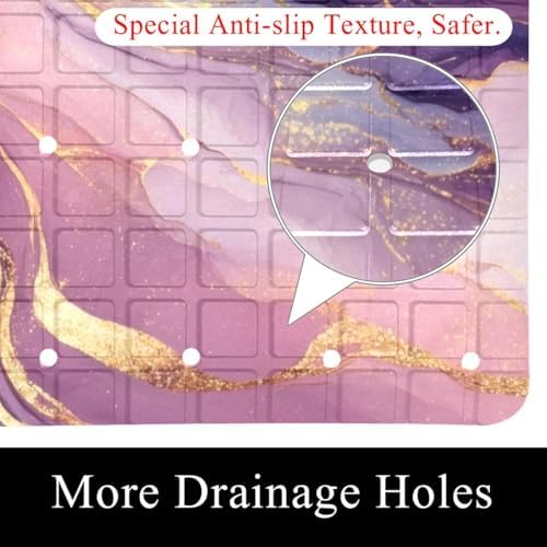 Shower Mat Non Slip, Marble Texture Anti Slip Bath Mat - Image 2