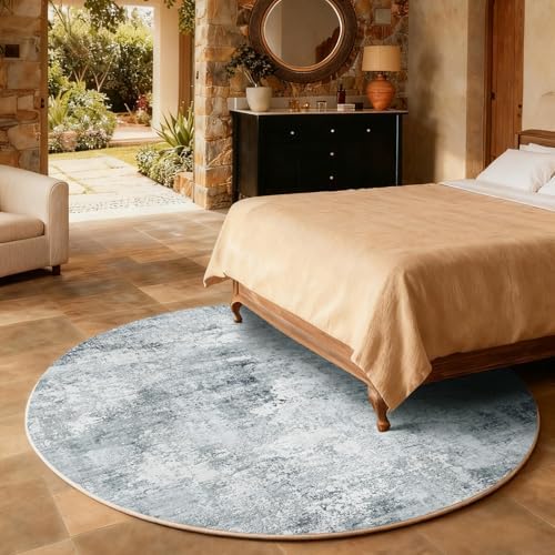 4ft Round Bedroom Rug Washable: Circle Rugs - Image 4