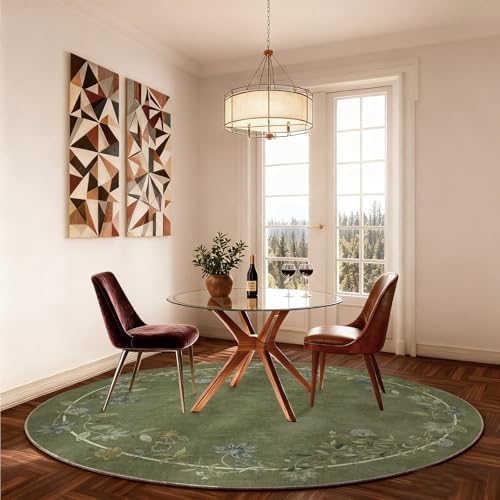 Machine Washable Living Room Rug: 4ft Round Rug - Image 5