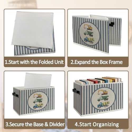 Construction Boy Nursery Foldable Storage Bins Box - Image 5