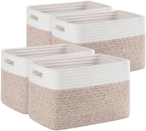 4 Pack Storage Baskets for Organizing, Woven Baskets for Shelves by SIXDOVE