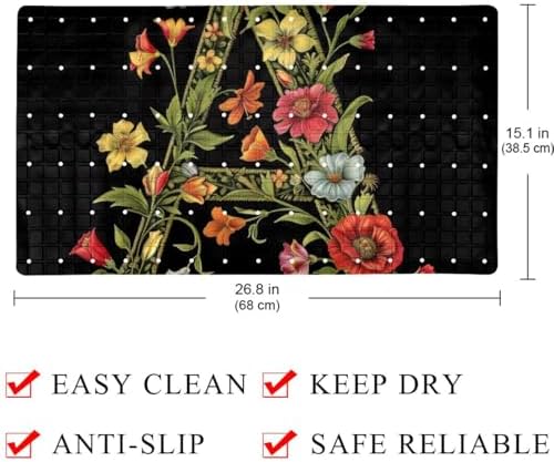 Shower Mat Non Slip 26.8 x 15.1 Inches, Personalized Bathtub Mat Shower Stall - Image 4