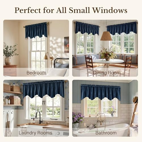 StangH 4-Panel Set Velvet Window Valance, 52x18 Inch - Image 6