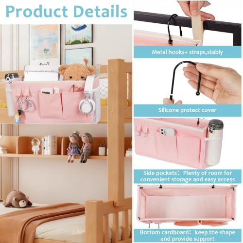 Bedside Caddy, Bedside Storage Bag Hanging Organizer - Image 4