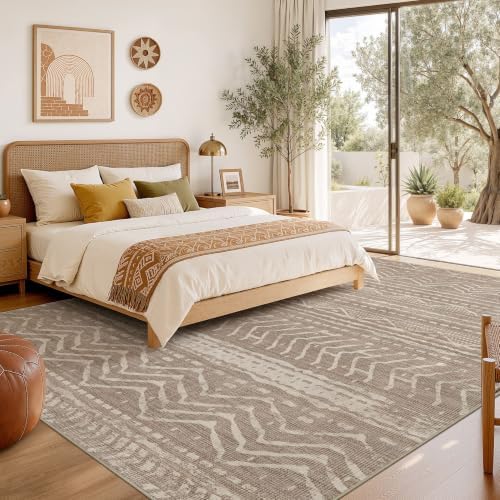 Nakagishi 7x10 Area Rugs Living Room: Washable Boho Large Neutral Soft - Image 6