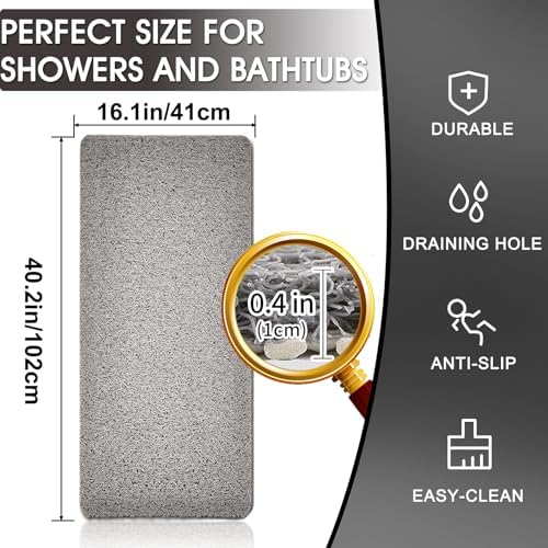 Shower Mat Non Slip 40.2 x16.1 Inch, Loofah Shower Mat Anti Slip Tub Mat - Image 2
