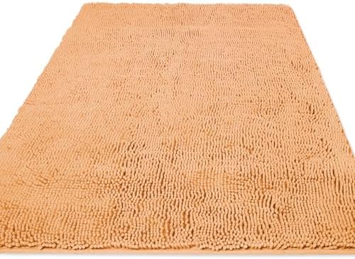 Yeaban Chenille Peach Bathroom Rug 36"x60", Non-Slip Rubber Backing by Yeaban