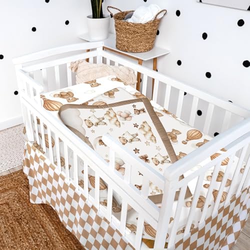 Hosuly 3 Pcs Bear Crib Bedding Set Nursery, Teddy Bear - Image 7