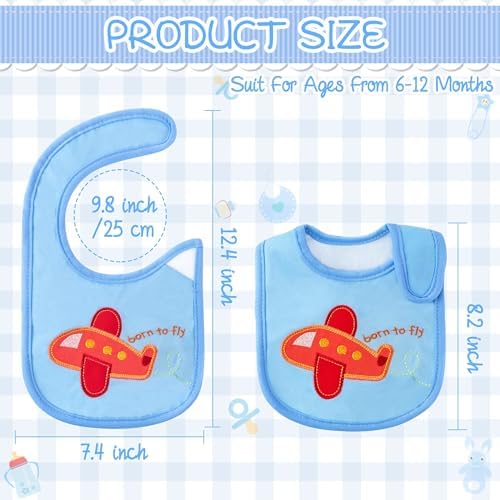 7Pcs Cotton Waterproof Baby Bibs Hook Loop Closure Newborn Bib Keepsake Baby - Image 3