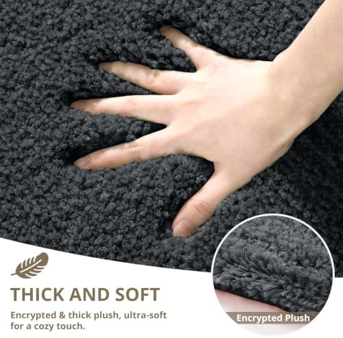 Polyester Bathroom Rug 30"x50" Dark Gray, Large Soft Bath Mat - Image 4