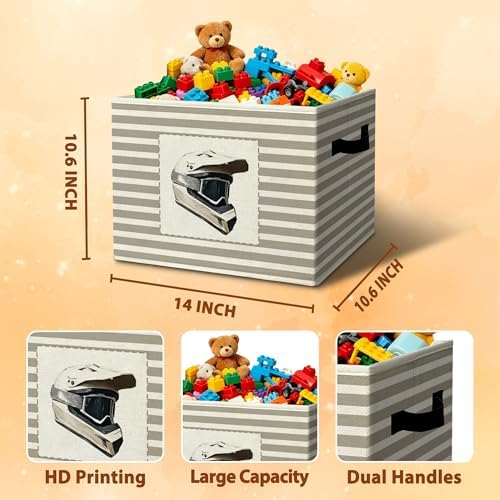 Rustic Dirt Bike Helmet Storage Bins Boxes Handles - Image 3