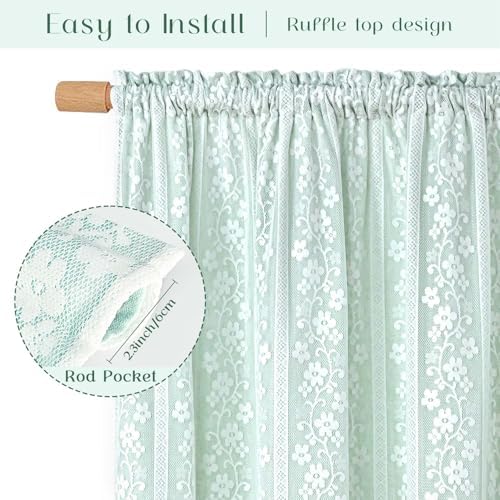 ASPMIZ Linen Kitchen Curtains 36 Inch Double Layer Kitchen Window Curtains - Image 5