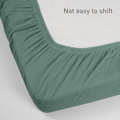 Muslin Pack N Play Sheets Fitted 2 Pack, Mini Crib Mattress Sheets Stretchy - Image 6