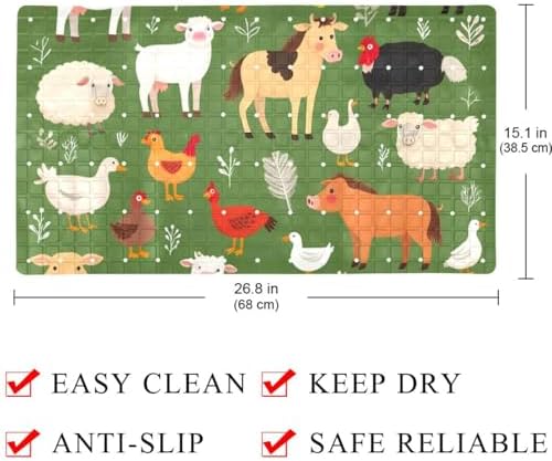 Non Slip Bathtub and Shower Mat 26.8x15.1 inch, Bath Mat - Image 4