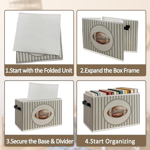 Boy Nursery Football Foldable Storage Bins Box - Image 5
