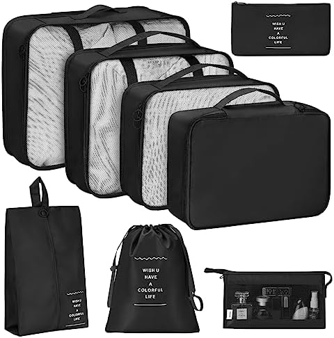 KPX 8 Set Packing Cubes for Travel, Luggage Packing Organizers Accessories by KPX