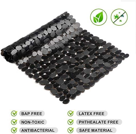 WELTRXE Non Slip Bathtub Mat 35 x 16 Inches Pebbles Shower Mats - Image 4