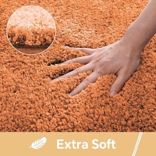 Polyester Bathroom Rug 36"x60" Burnt Orange, Large Soft Bath Mat - Image 3