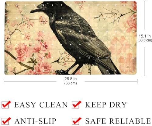 Bathtub Mat Non Slip 26.8x15.1In, Crow - Image 4
