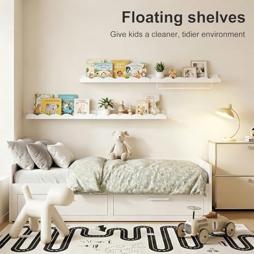 Fixwal Nursery Shelves, 16.5 Inch Floating Bookshelves - Image 5