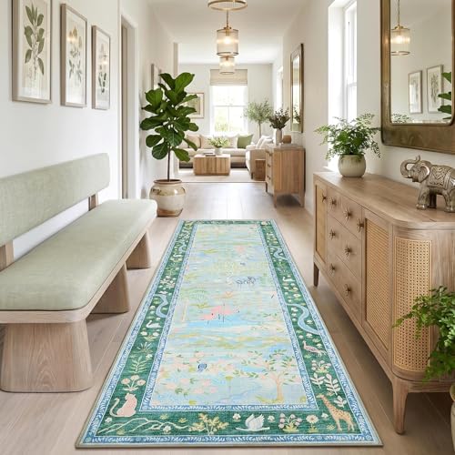 2x6 Hallway Runner Rug Non Slip Forest Nursery Runners Washable Stain Resistant by Garvee