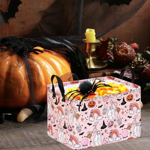 Gost Pattern Halloween Storage Basket Shelf Basket Storage Bin, Nursery Basket - Image 3