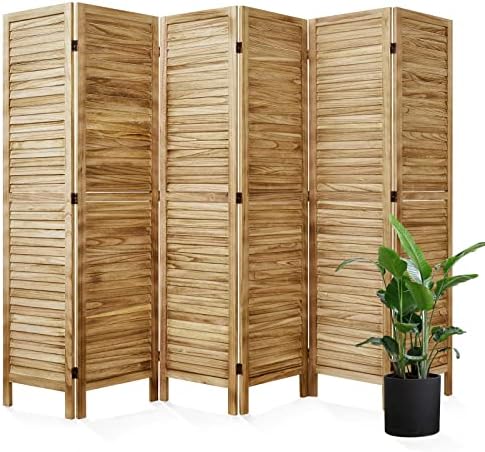 Room Dividers and Folding Privacy Screens, Wood Louvered Separators Divider Wall by Svimi